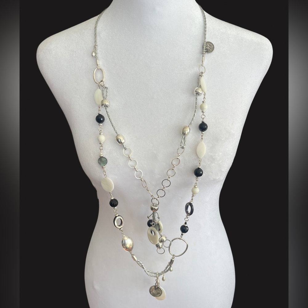 Silver and Black Statement Necklace